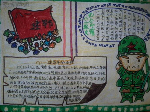 2020八一建軍節(jié)手抄報(bào)簡單好畫_建軍節(jié)手抄報(bào)圖片大全5篇